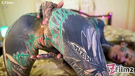 Tattooed goth fingers pussy ass toys anal gapes huge prolapse