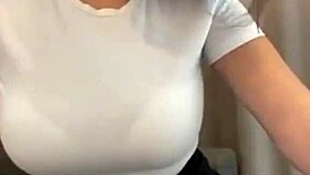 hey check out this milf flashing her bra in a short skirt