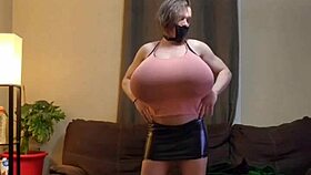 shanneltrav's massive trans boobs bounce wildly