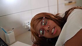 imagine this ebony therapist's first gaping anal creampie ever