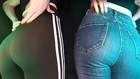 twins deliver deep scratching asmr in tight leggings and jeans erotic session