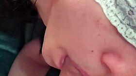 Hey, cute petite amateur babe licks for POV cumshot facial