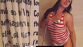 brazilian teen bathes seductively in steamy shower tease