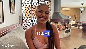 petite latina teen chokes on cock in sloppy pov deepthroat rimjob