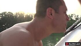 big tits brunette babe fucks rich guy on yacht 🌊🍆