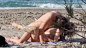 passionate beach lovers squirt in cowgirl and doggy creampie bliss