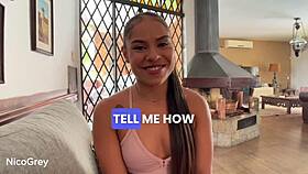 petite latina teen chokes on cock in sloppy pov deepthroat rimjob