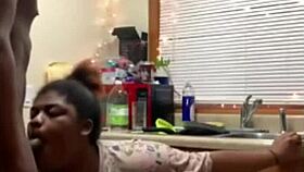 Horny Milf's Shaved Pussy Craves Kitchen Cock Slam