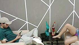 Horny Hairless Babe Seduces Big Cock Deepthroat Pussy Lick