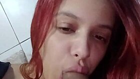 tall domme fists huge belly with banana worship