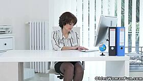 Euro Milf Alice Sharp Strips Stockings Rips Clothes Office Secretary Style
