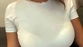 hey check out this milf flashing her bra in a short skirt