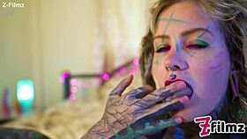 Tattooed goth fingers pussy ass toys anal gapes huge prolapse