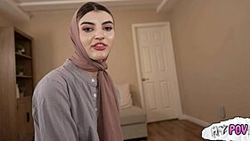 hijab princess deepthroats huge cock like a pro