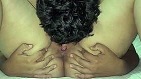suggesting you lick this latina's curvy pussy till she masturbates to orgasm