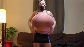 shanneltrav's massive trans boobs bounce wildly