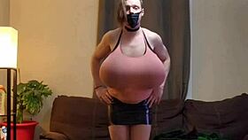 shanneltrav's massive trans boobs bounce wildly