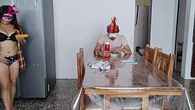 Maid's natural tits stir deep fetish passion