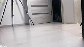 russian beauty protects guy then rides his cock cowgirl style in bed