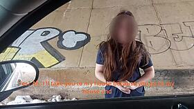 old man spots skinny latina under bridge offers cash for doggystyle creampie!