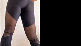 Young Fitness Amateur Mvivien Strips Workout Clothes