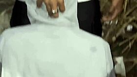 gifted guys group fuck in bushes with hairy cum loads