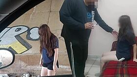 old man spots skinny latina under bridge offers cash for doggystyle creampie!