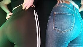 twins deliver deep scratching asmr in tight leggings and jeans erotic session