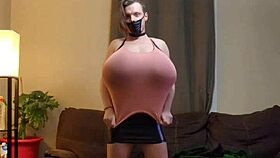 shanneltrav's massive trans boobs bounce wildly