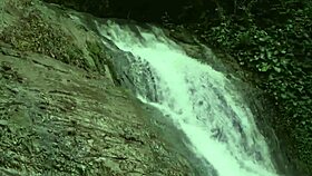 she strips naked groping herself in public outdoor thrill