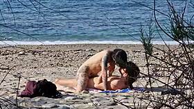passionate beach lovers squirt in cowgirl and doggy creampie bliss