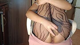 spotting the cute maid cleaning sparks her tight PUSSY TOY pleasure