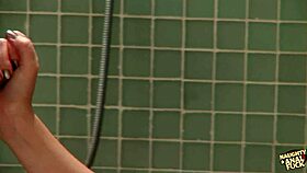 argument sparks blonde's steamy shower group session