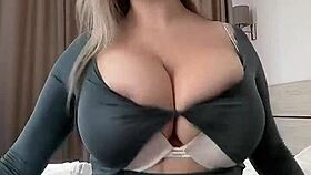 massaging my juicy natural big tits makes me beg for bed fuck