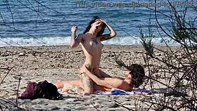 passionate beach lovers squirt in cowgirl and doggy creampie bliss