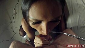 Ladyboy Linzy Deepthroats Bangkok Cock in Steamy POV Suck