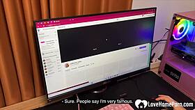 hot russian blonde gags on my monster cock deepthroat style