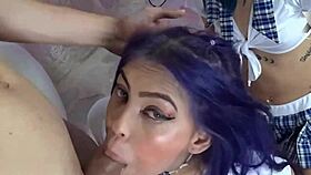 you won't believe how these college girls swallow that sloppy dirty cock