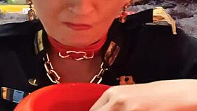 german milf sandra pumps swollen pussy eats food facefucked cum swallow