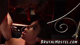 Blonde amateur teen endures extreme rough dp bondage first time