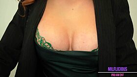 Busty redhead stepmom distracts home work with curvy rides and pov fun