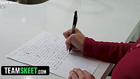 Blonde Big Tits Sloppy Blowjob Santa Spanks and Cums Early