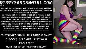 dirtygardengirl dons rainbow skirt and socks for daring solo outdoor exploration in nature