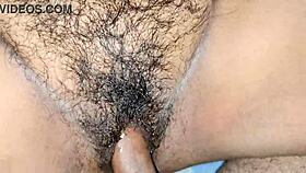 uhh my hairy indian housewife pussy gets filled with hot creampie closeup drip