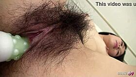 Tricked hairy japanese teen into first pov creampie?