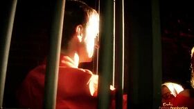 two horny blonde milfs fuck prisoner with wet pussies 👮‍♂️💦