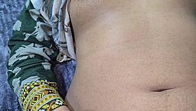 desi babe with big ass and natural tits twerks seductively in bedroom for lover