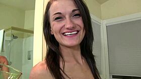 late night shy babe strips naked for pov handjob deepthroat facial cumshot