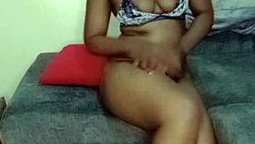 curvy black babe spreads big fat ass shaking booty in sexy lingerie solo