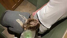 Licking wet spots in public outdoor wife compilation